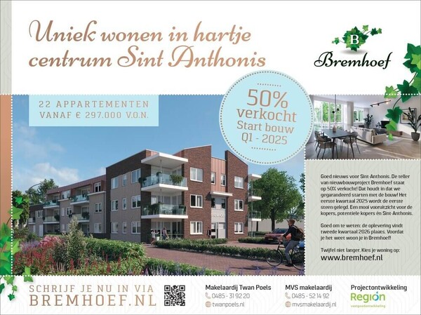 Nieuwbouwproject Bremhoef Sint Anthonis: 50% VERKOCHT